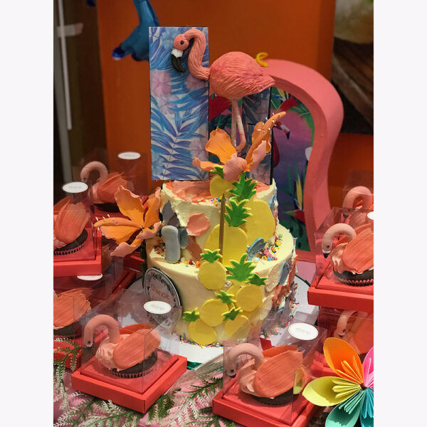 Flamingo Cake and Cupcakes